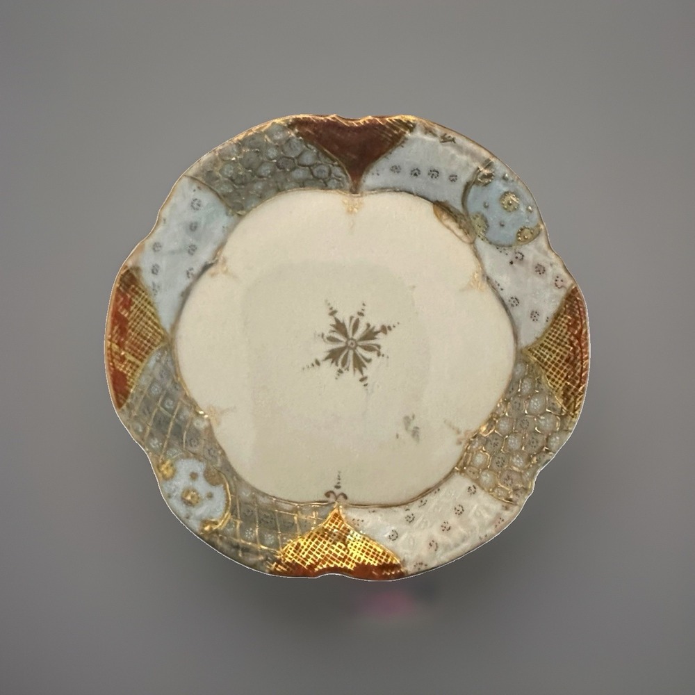 Antique Royal Satsuma Nippon Plate – Hand Painted Moriage 1891-1921, Gold 6.5"
